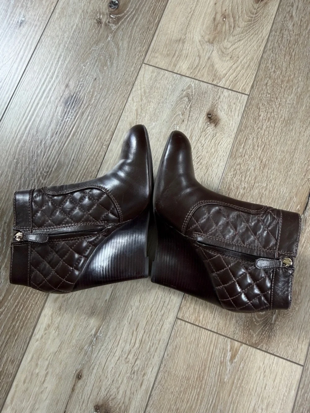 TORY BURCH Leila Quilted Leather Booties Boots
